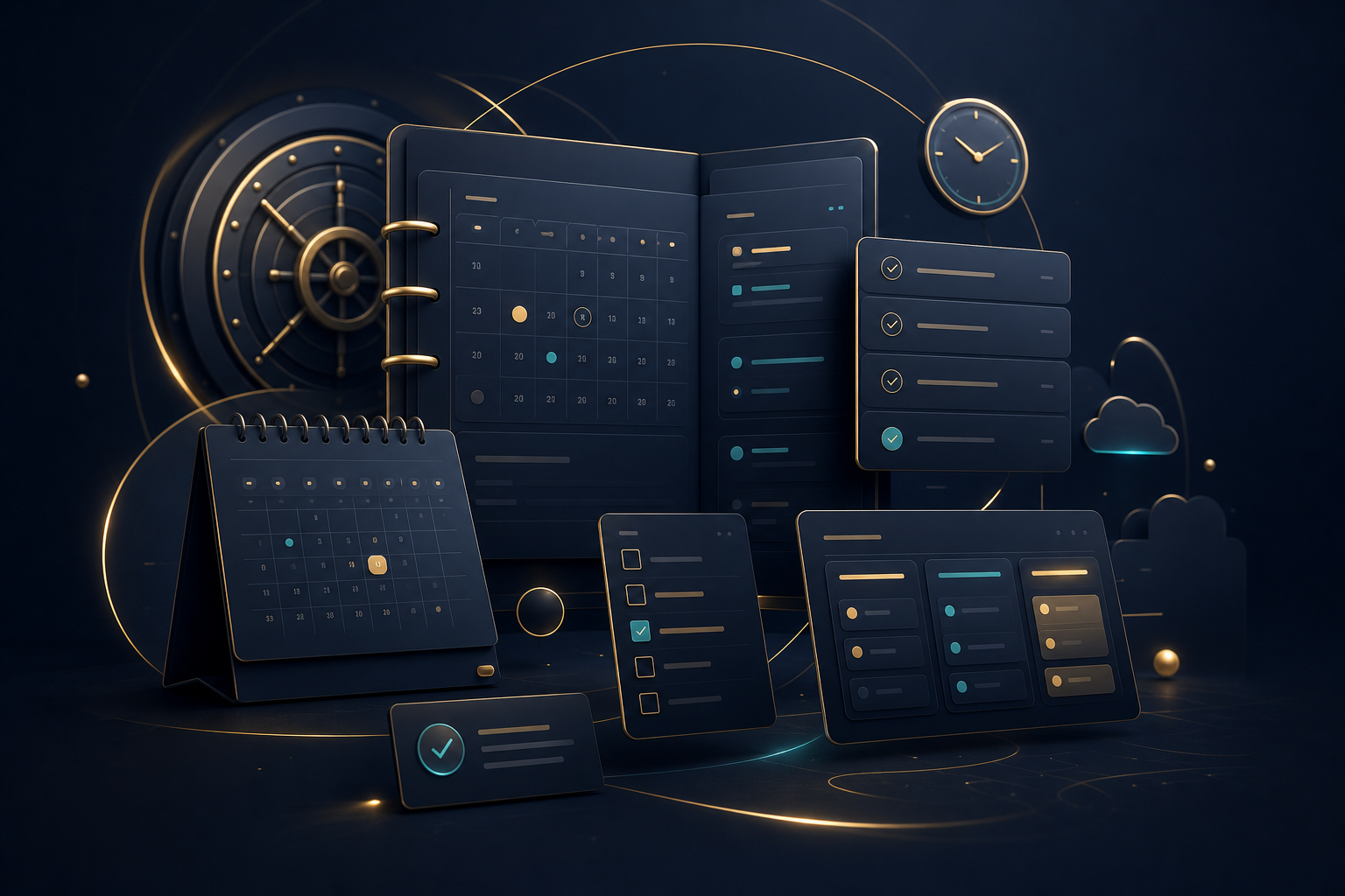Abstract digital planner systems visual