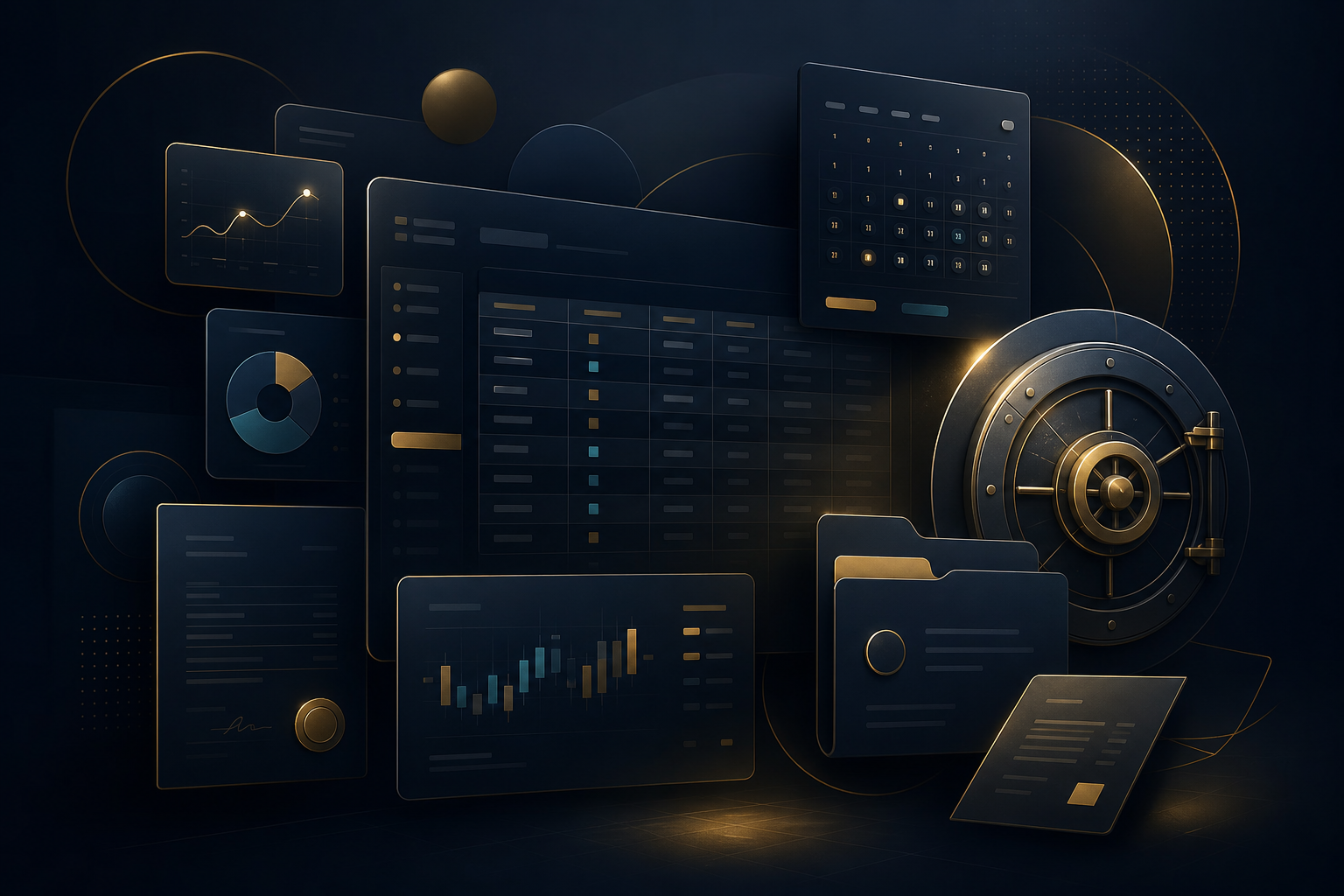 Abstract vault dashboard visual