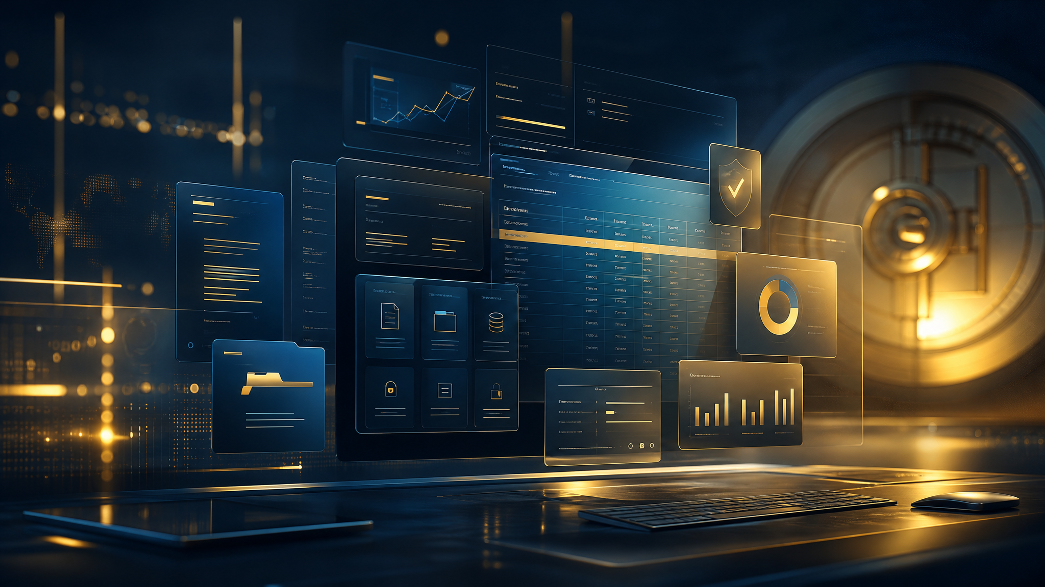 Abstract digital systems dashboard visual