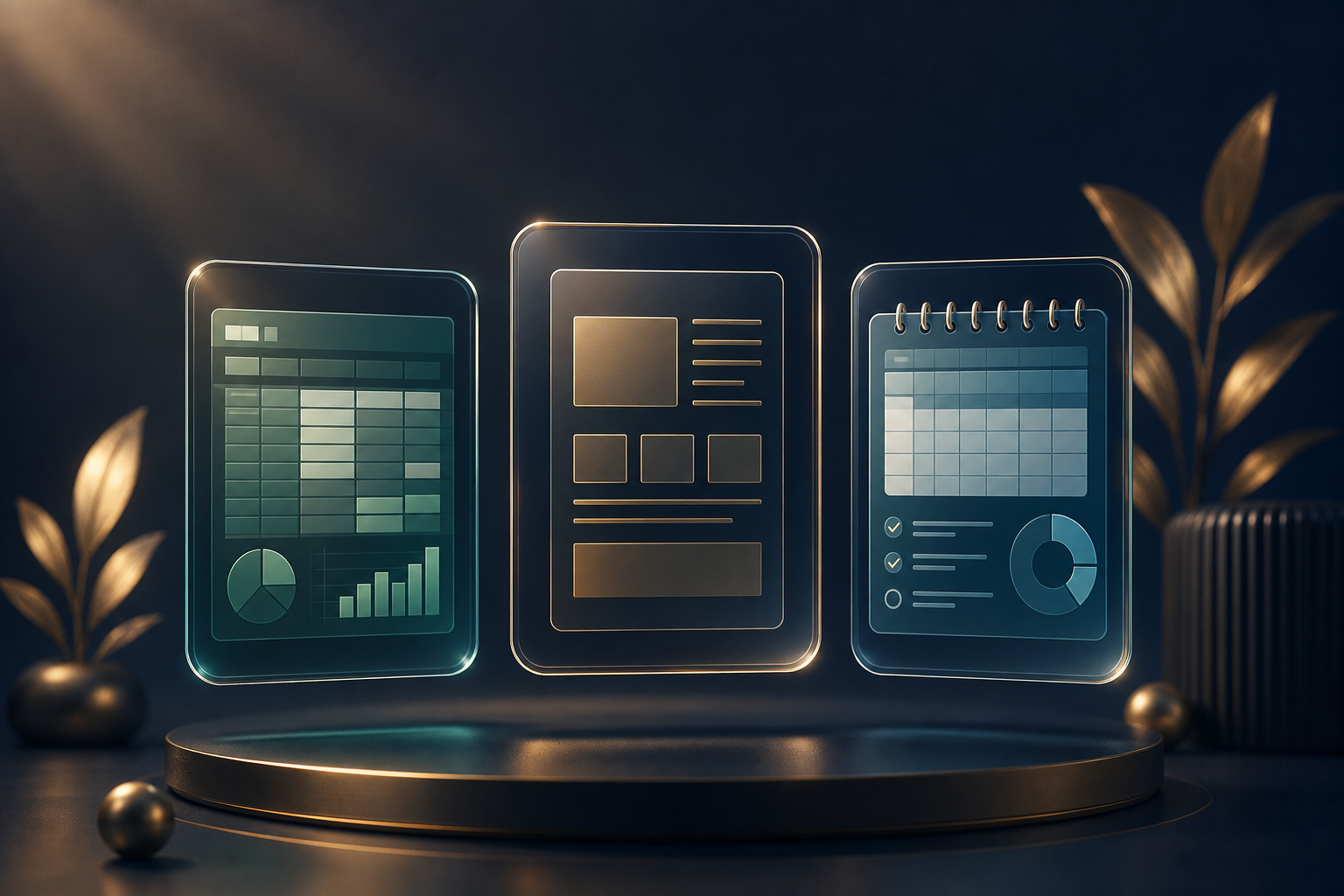 Abstract digital product cards visual
