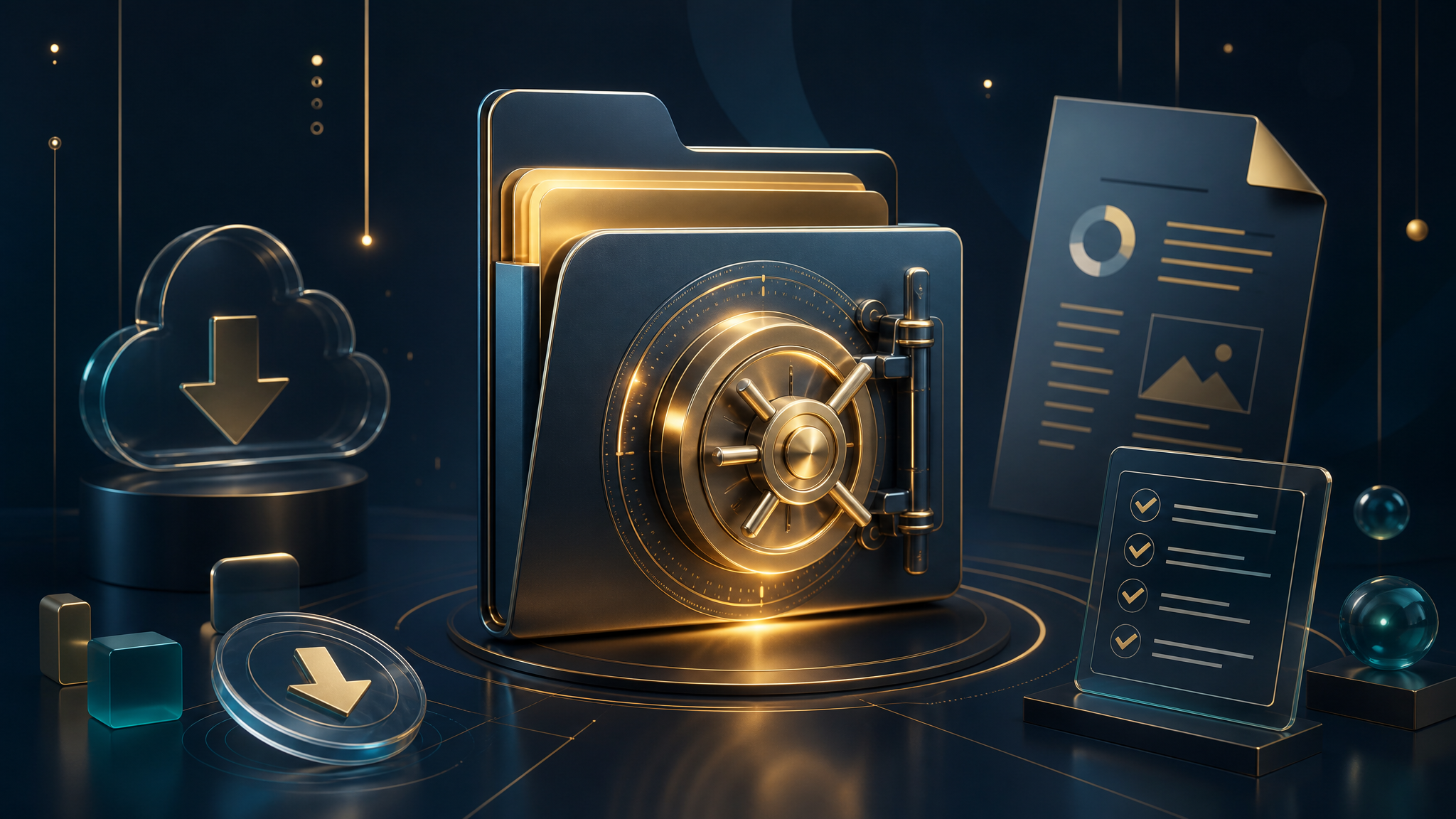 Abstract secure digital downloads visual